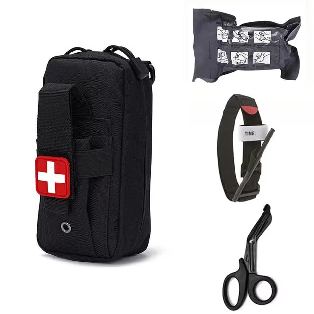 4pcs Molle medical EDC bags, EMT first aid bandages, tourniquets, scissors first aid kits, life-saving sets, Israeli bandages Peaceful Pleasures Health and Wellness black set