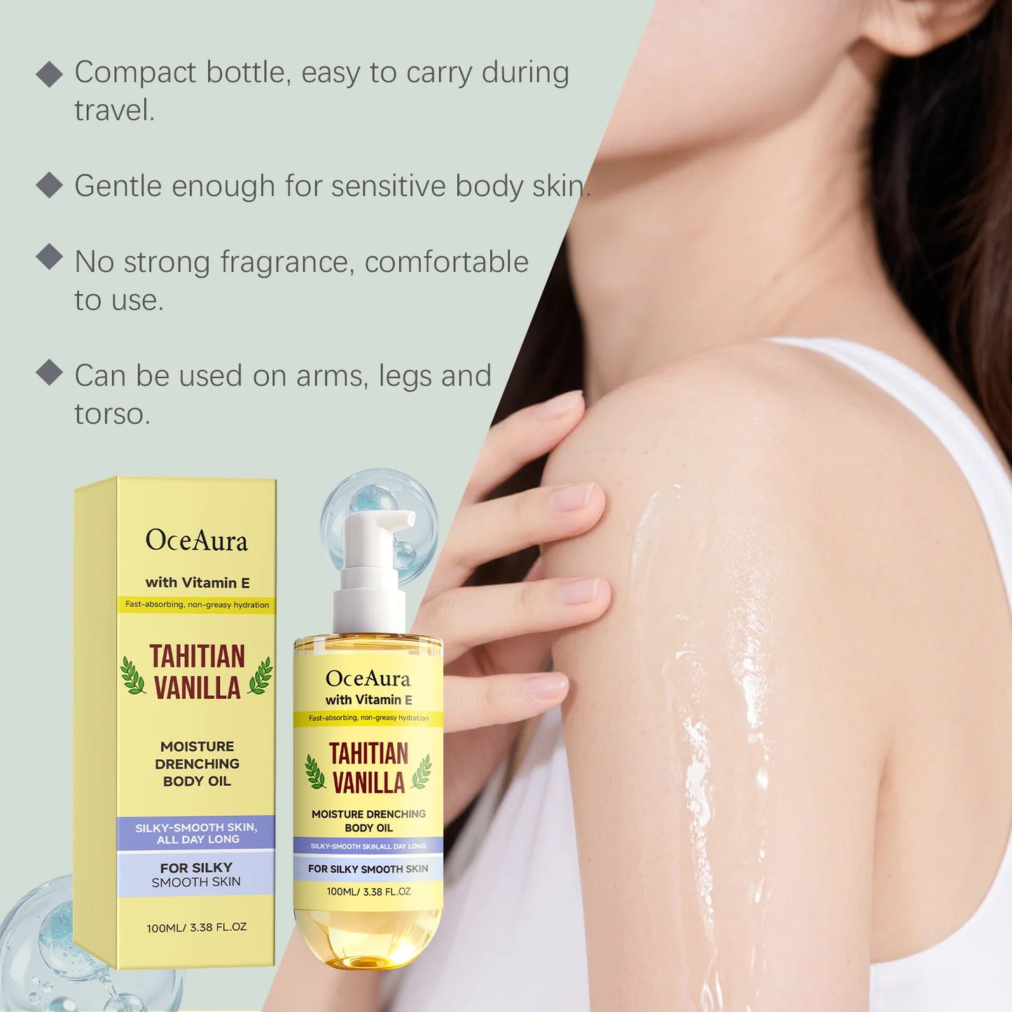Vanilla Body Oil – Lightweight Fast-Absorbing Skin Moisturizer