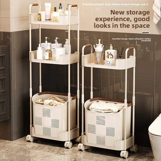 Multi-Functional Laundry Hamper for Home - Large Movable Clothes Basket with Storage Shelf, Bathroom Organizer & Sorting Rack Peaceful Pleasures Health and Wellness