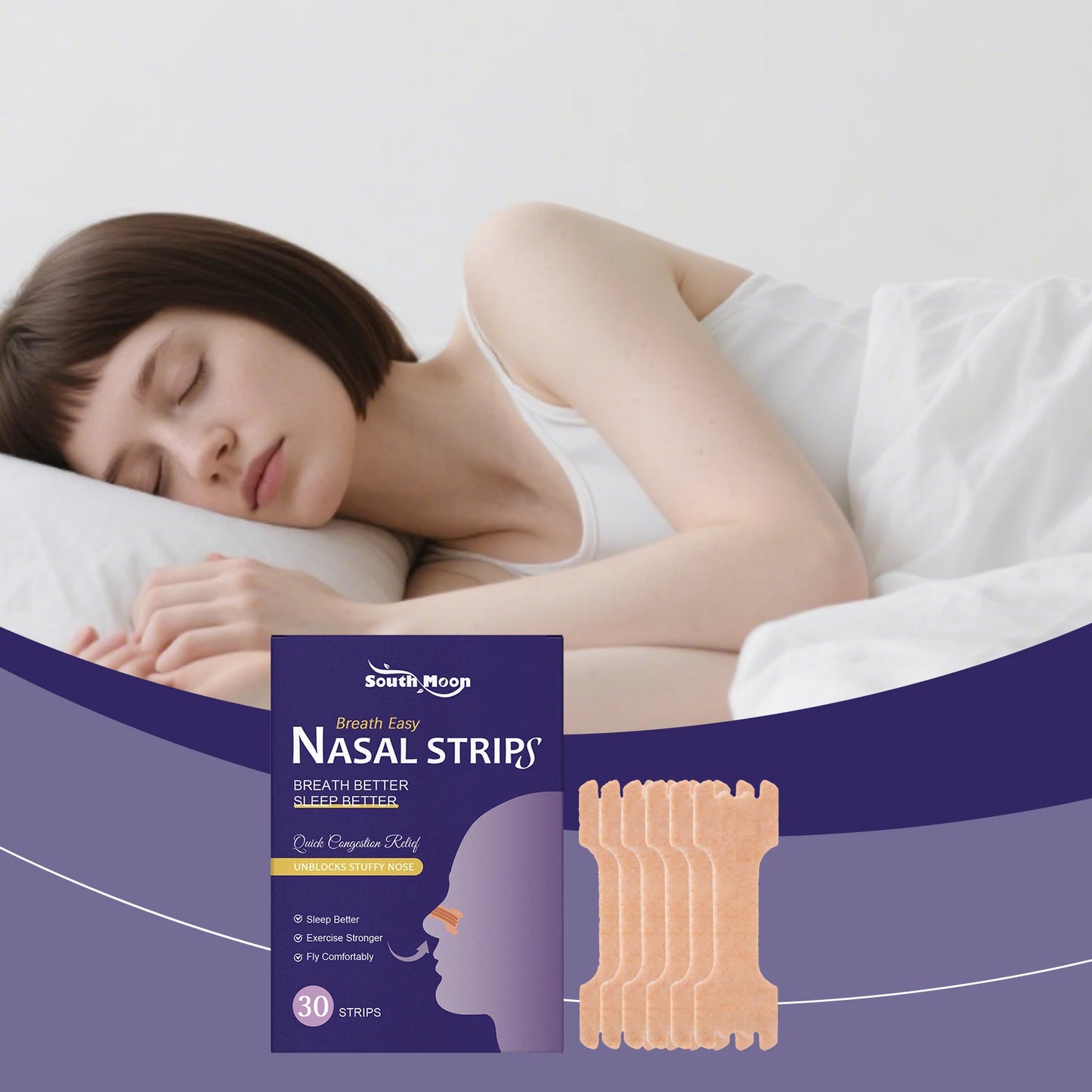 Gentle Nighttime Nasal Strips | Breathable, Unisex, All Skin Types