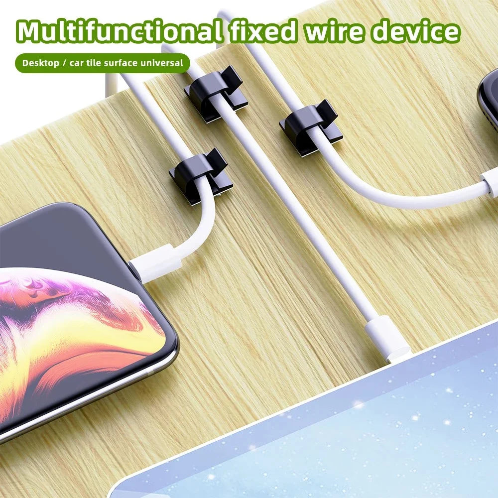 50-Pack Self-Adhesive Cable Organizer Clips | Wire Cord Holder