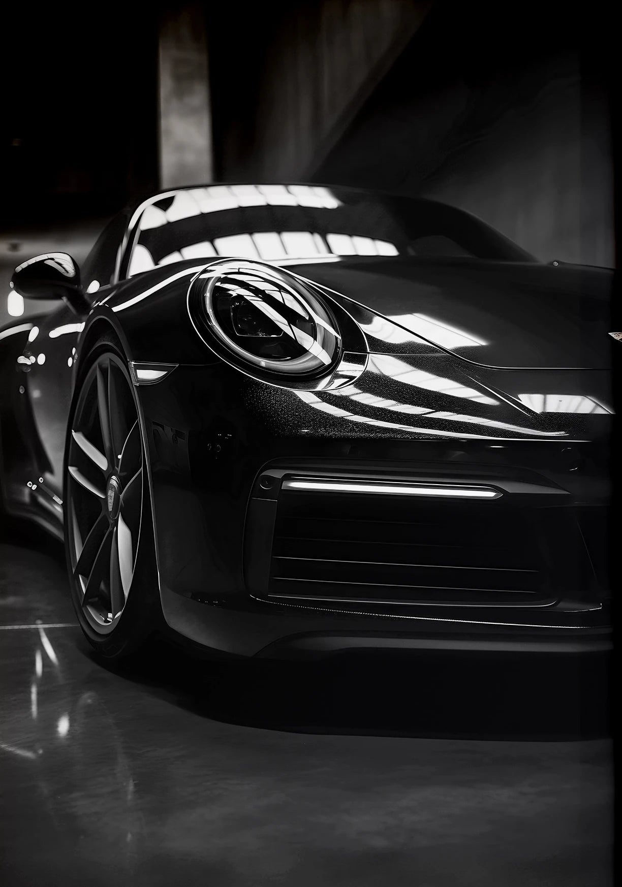 Retro Black & White Car Diamond Painting Kit | Mosaic Wall Art