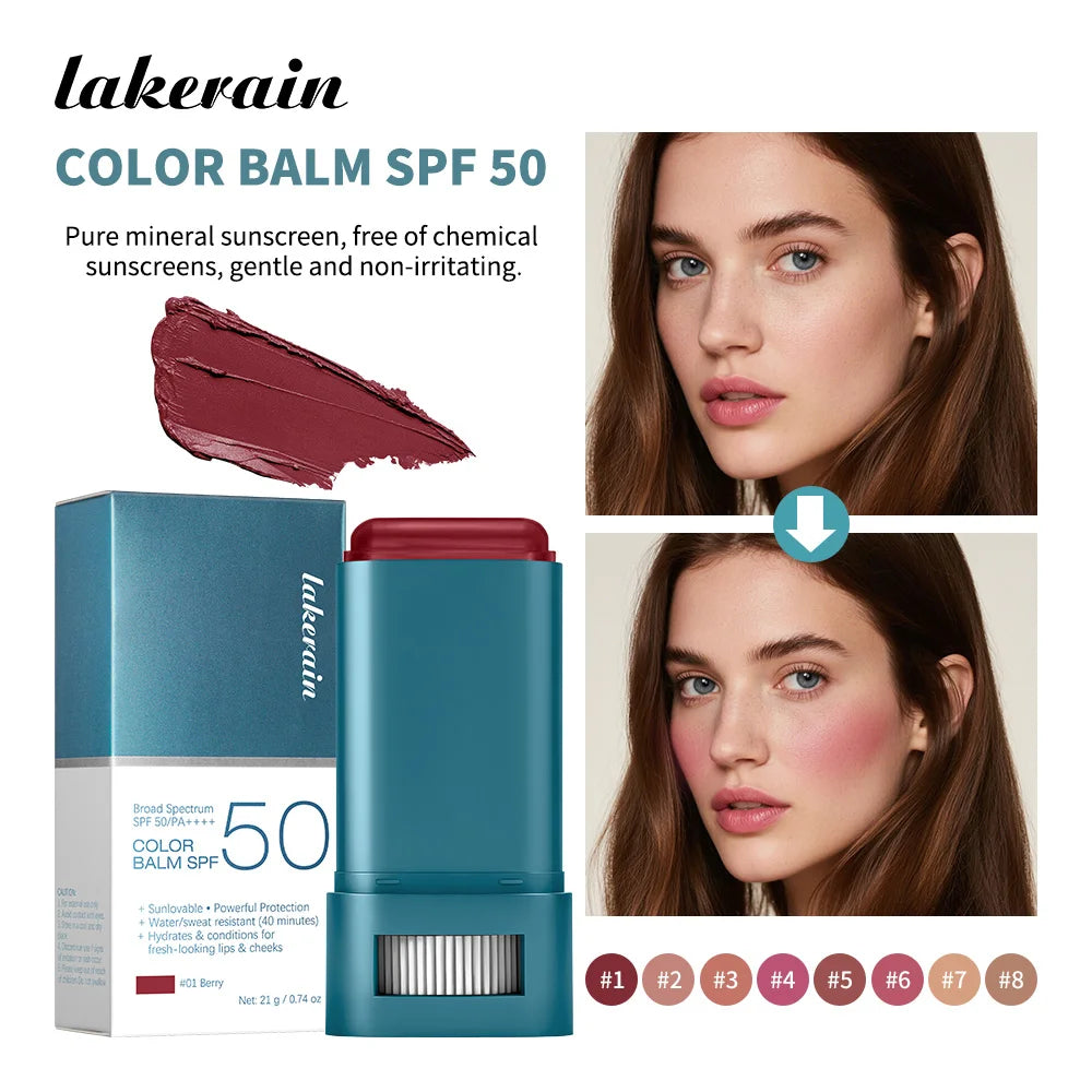 SPF 50 Tinted Blush Stick | Waterproof Sun Protection Makeup