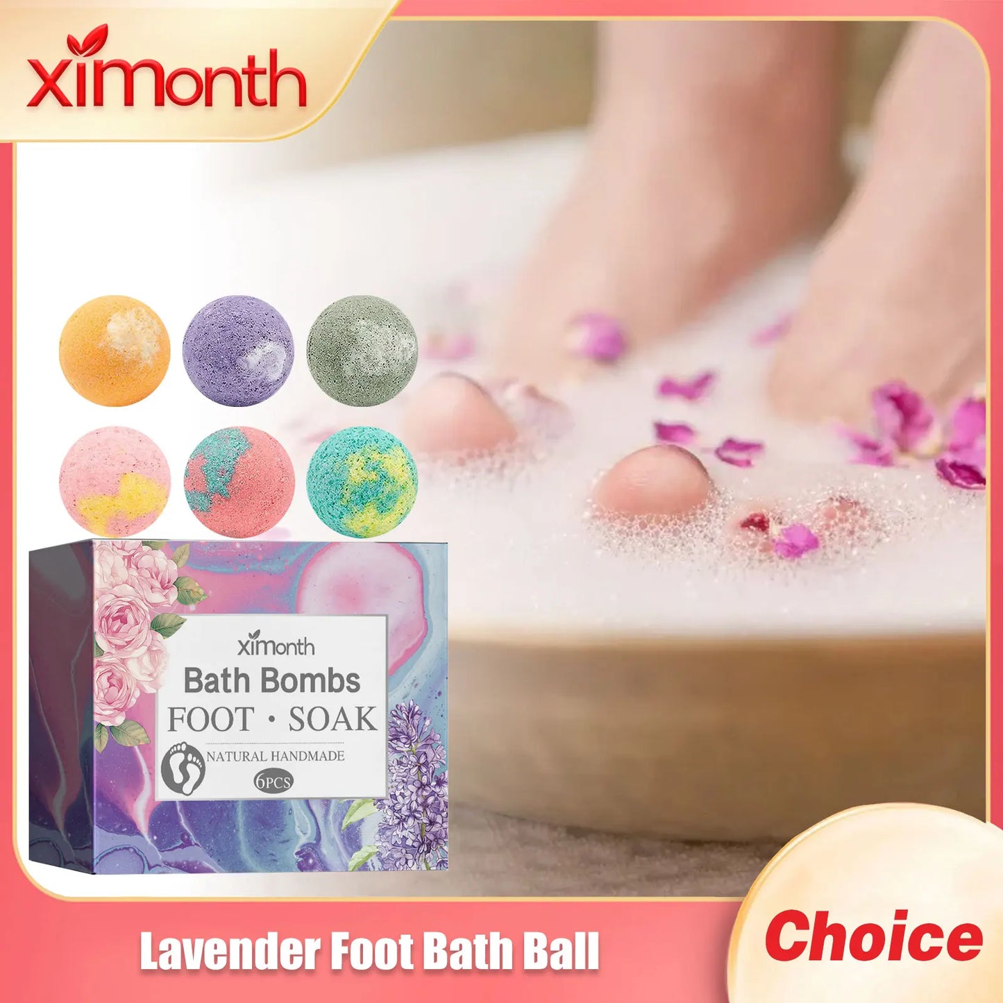 Lavender Foot Bath Bombs | Sea Salt & Essential Oils – 6/12 Pack
