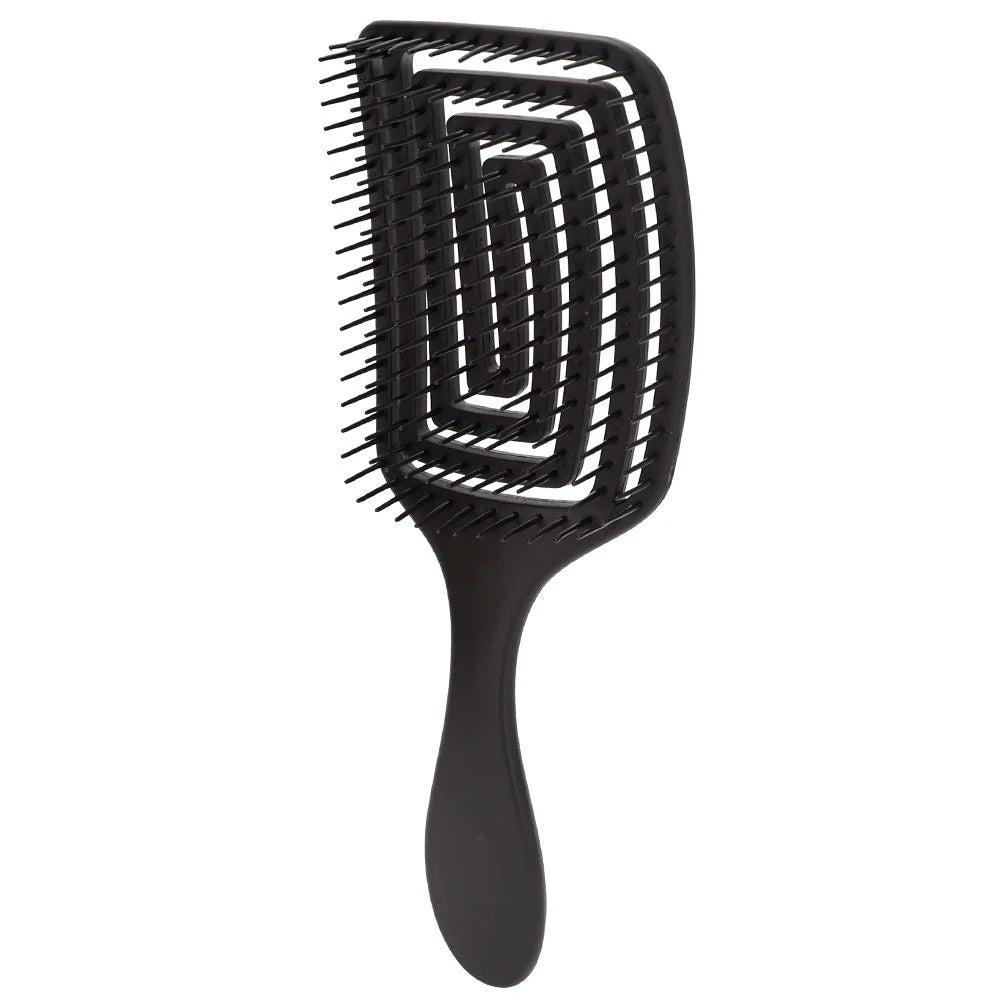 Fashion Salon Wide Tooth Comb Hairdresser Styling Massage Comb Curved Comb for Hair Care Removing Tangles Barber Accessories Peaceful Pleasures Health and Wellness Black