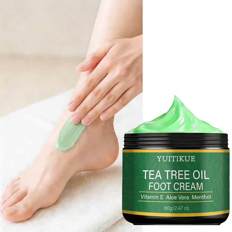 Yuitikue Tea Tree Oil Foot Cream, 60g Infused with Vitamin E & Aloe Vera, Moisturizing Foot Care Cream for Dry Cracked Feet Peaceful Pleasures Health and Wellness