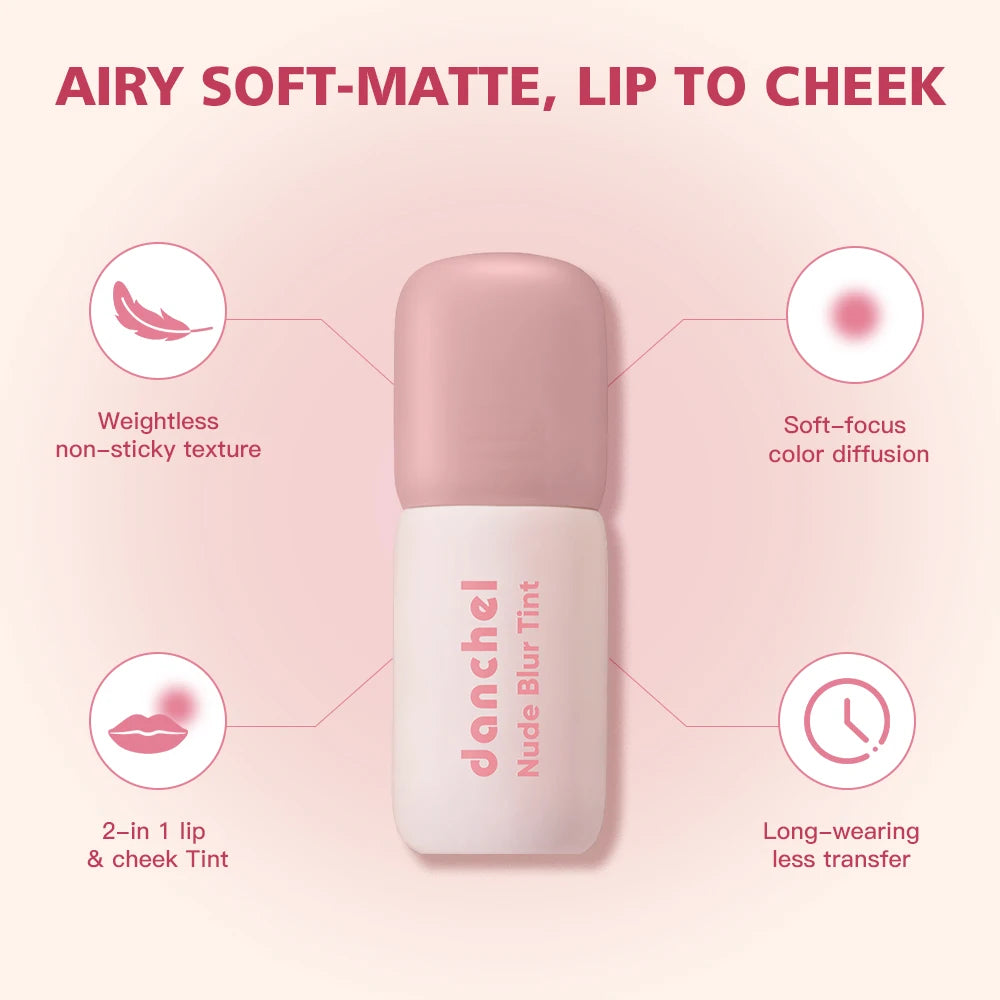 Nude Blur Tint Smudge‑proof Visibly Smooths Lip Lines Airy Matte Texture Lip gloss Wide Range of Shades 2-in 1 Lip & Cheek Tint Peaceful Pleasures Health and Wellness