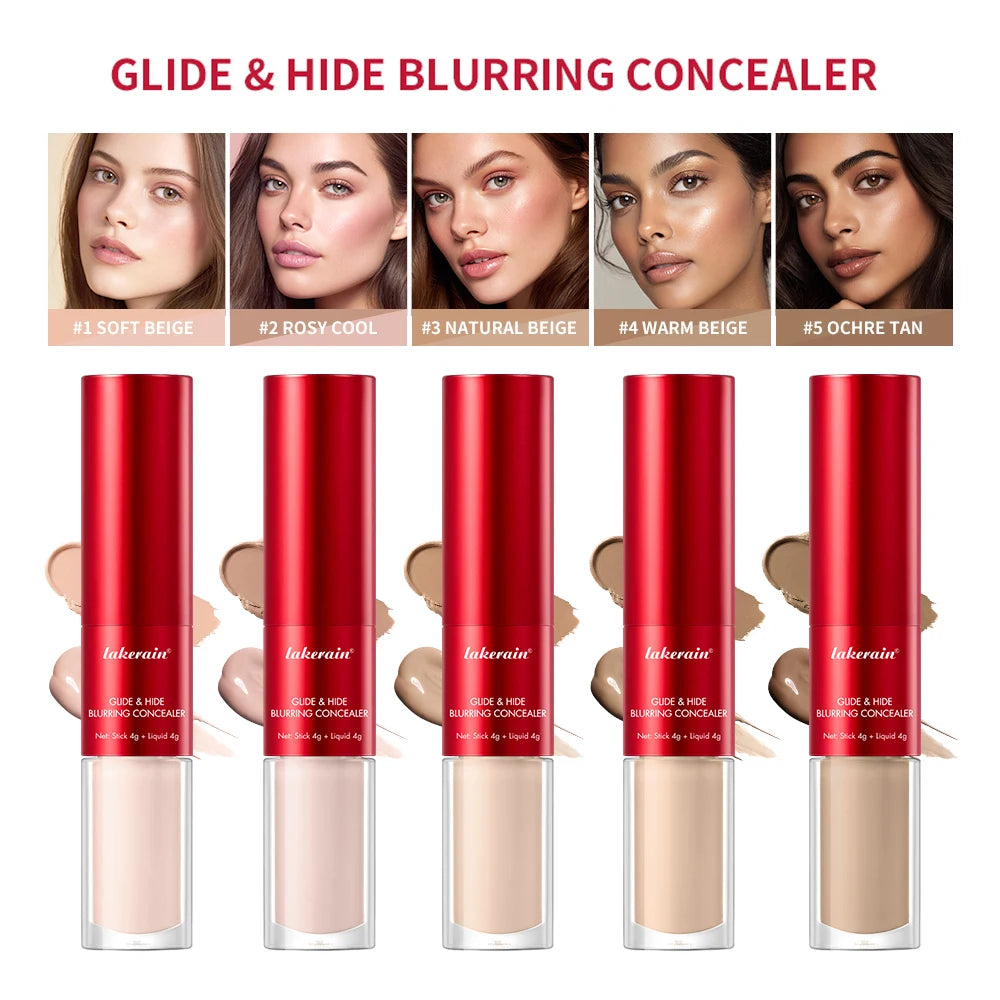 GlideHide Blurring Concealer Creamy texture Conceals dark circles wrinkles Dual formula liquid tip balm stick Long-lastin Peaceful Pleasures Health and Wellness
