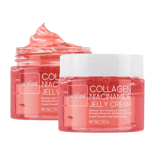 Collagen Jelly Cream Niacinamide Hydrolyzed Collagen 24h Glow & Lifted Look Moisturize Skin Elasticity & Hydration Face Cream Peaceful Pleasures Health and Wellness