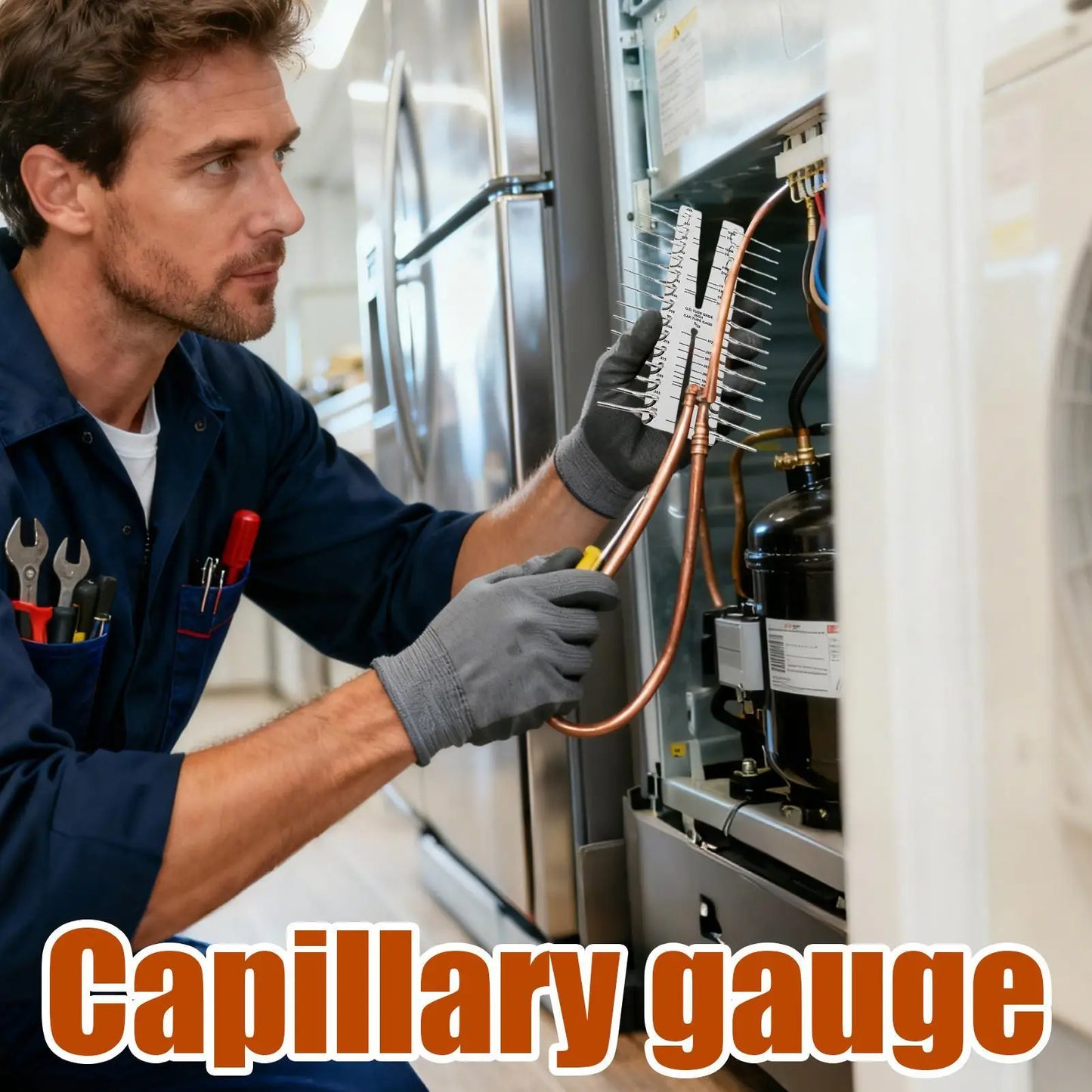 Dual Marked Capillary Tube Gauge Metric & Imperial Stainless Steel Tool for HVAC, Hydraulic Pneumatic Systems & Process Control Peaceful Pleasures Health and Wellness