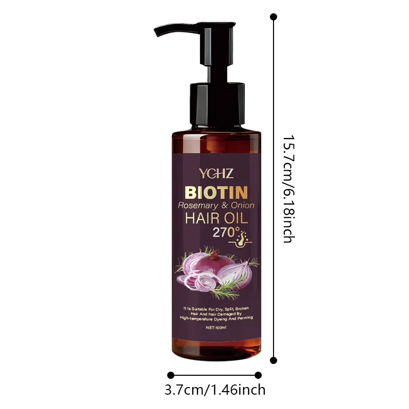 Biotin Hair Oil with Rosemary & Onion – Smooth Silky Hair