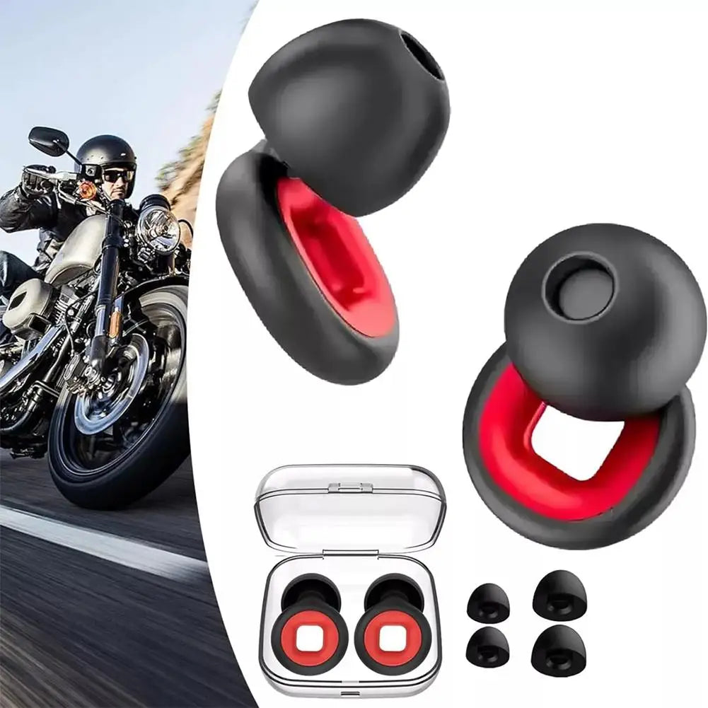 Silicone Noise-Reducing Earplugs for Sleep & Motorcycle