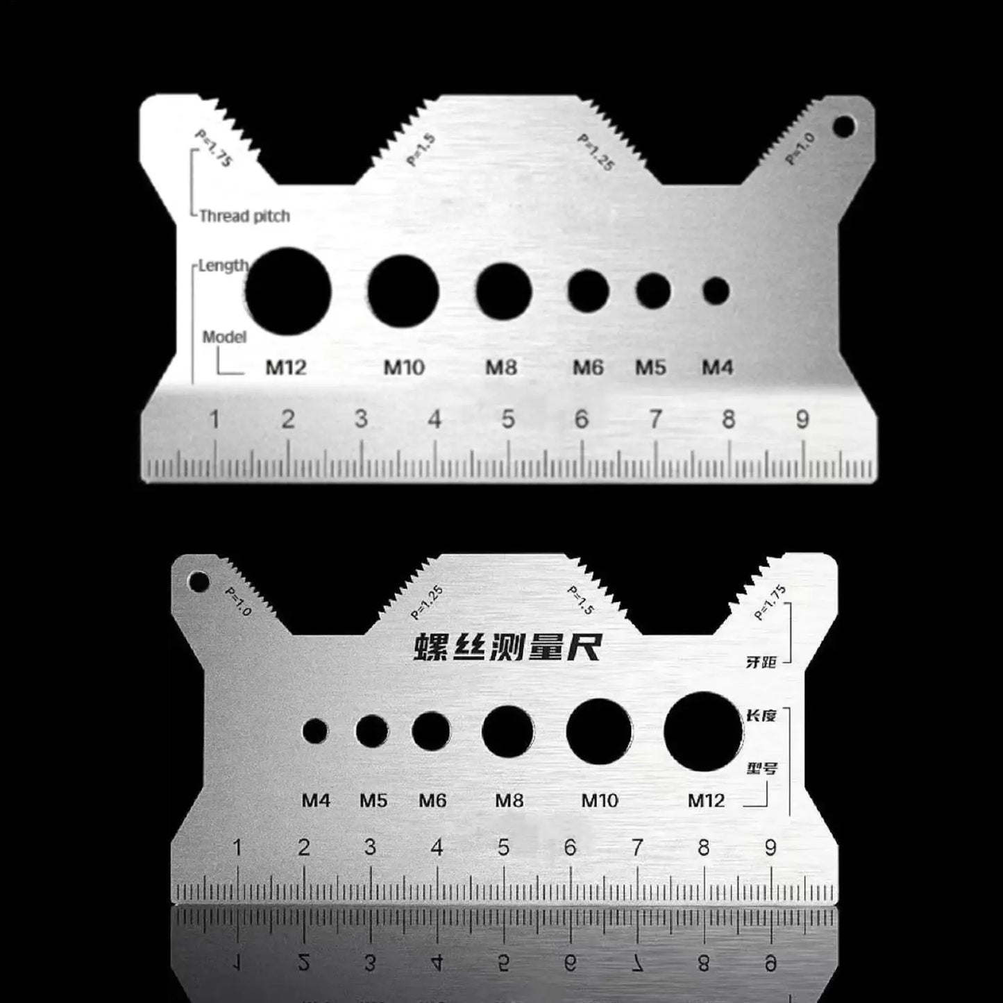 Stainless Steel Screw Thread Pitch Gauge | Metric Bolt Measuring Tool