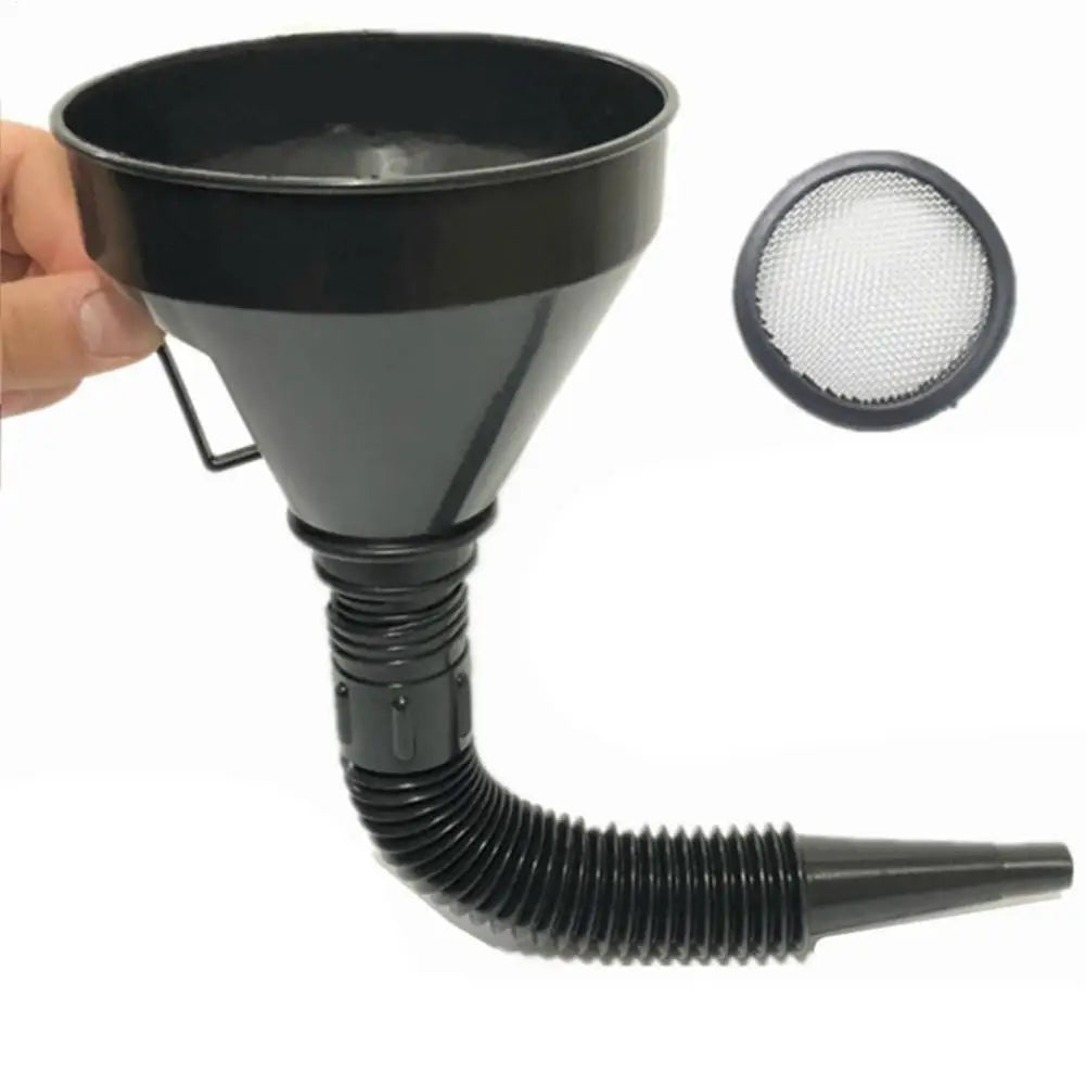 Telescopic Car Funnel Spill-Proof Oil Changing Tool & Mesh Strainer