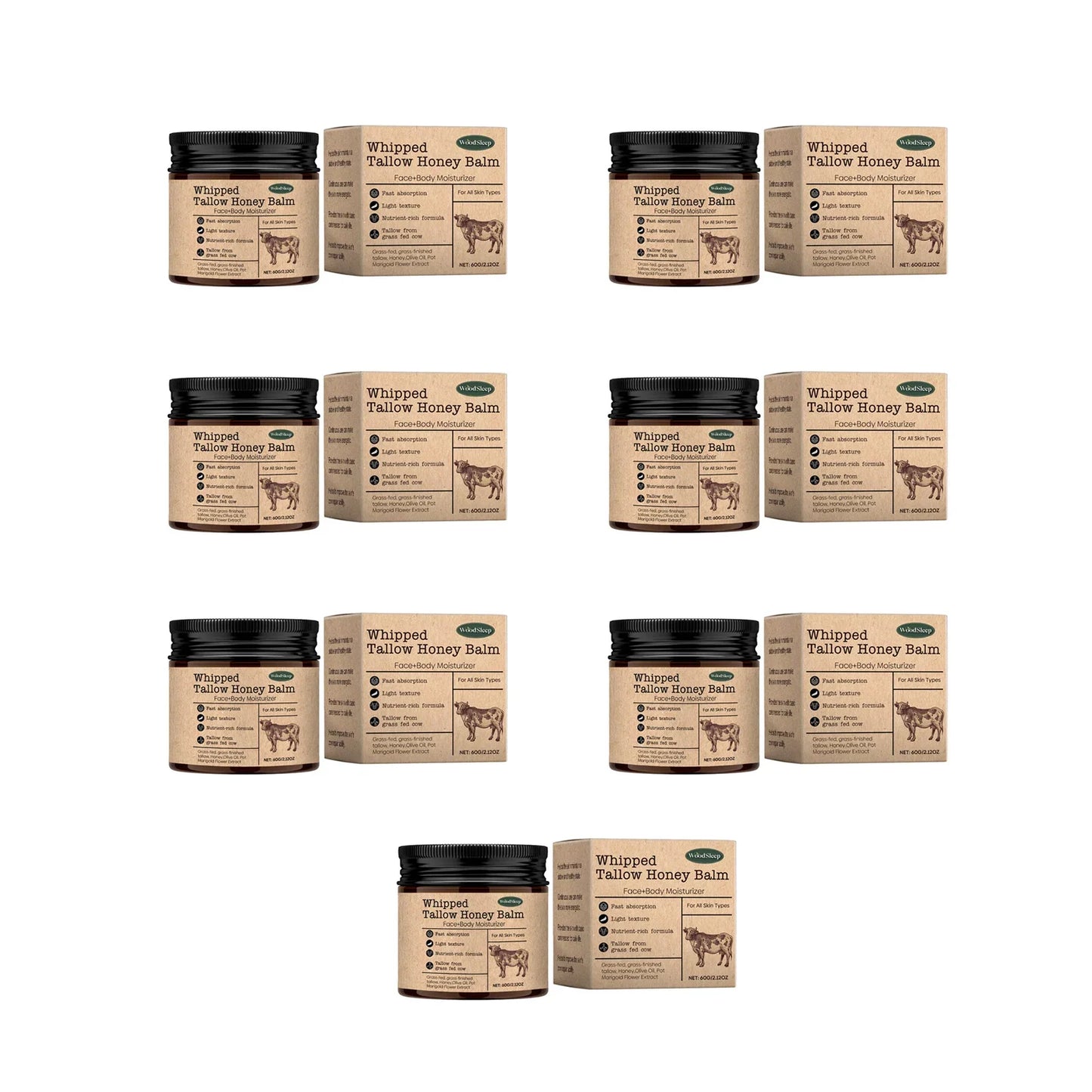 WoodSleep Beef Tallow & Honey Face Body Cream – Deep Moisture