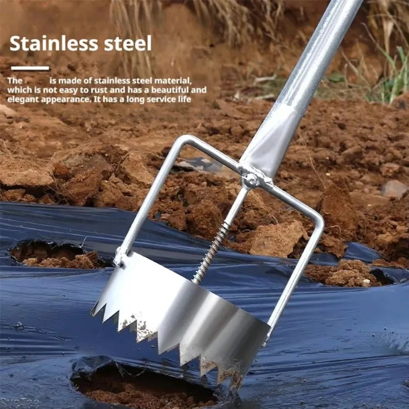 Heavy Duty Mulch Film Hole Puncher – Adjustable Garden Dibber
