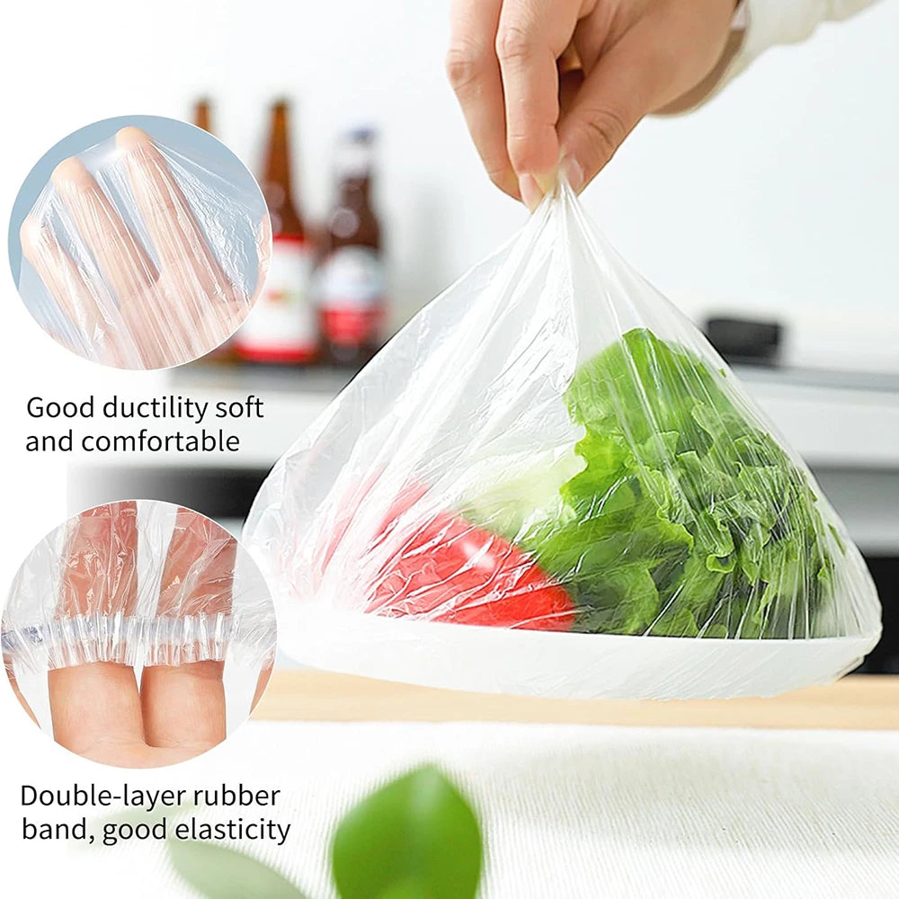 Elastic Stretch Bowl Covers & Food Covers – Reusable Plastic Wrap for Dishes (100, 200 or 300 Pack)