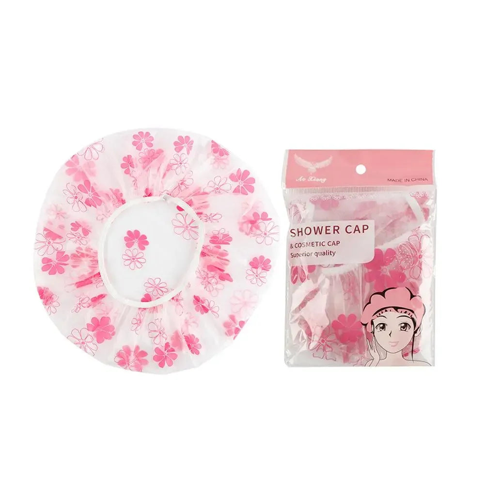 Waterproof Reusable Shower Cap for Women – Spa & Salon Bath & Spa Accessories Peaceful Pleasures Health and Wellness pink flower