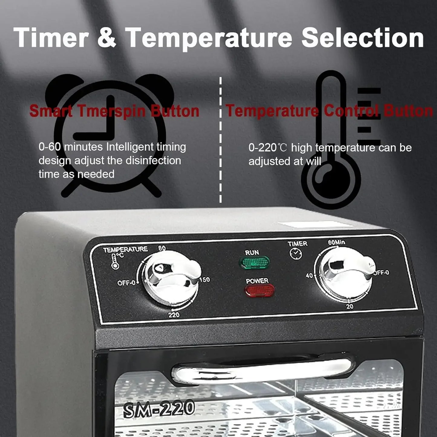 VamsLuna 8L Nail Tool Sterilizer Dry Heat Box | 600W Timer