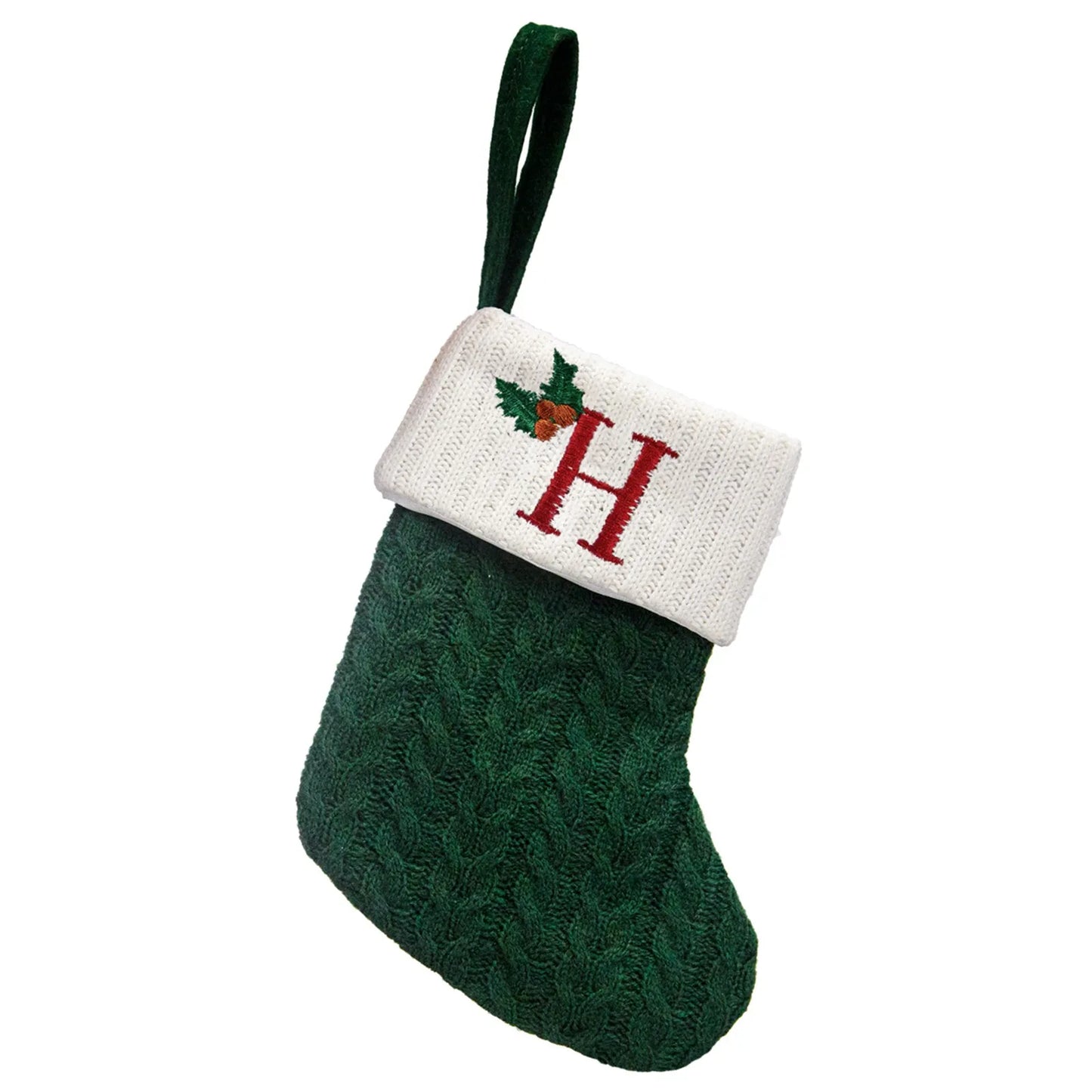 Embroidered Knit Christmas Stocking | Festive Holiday Décor
