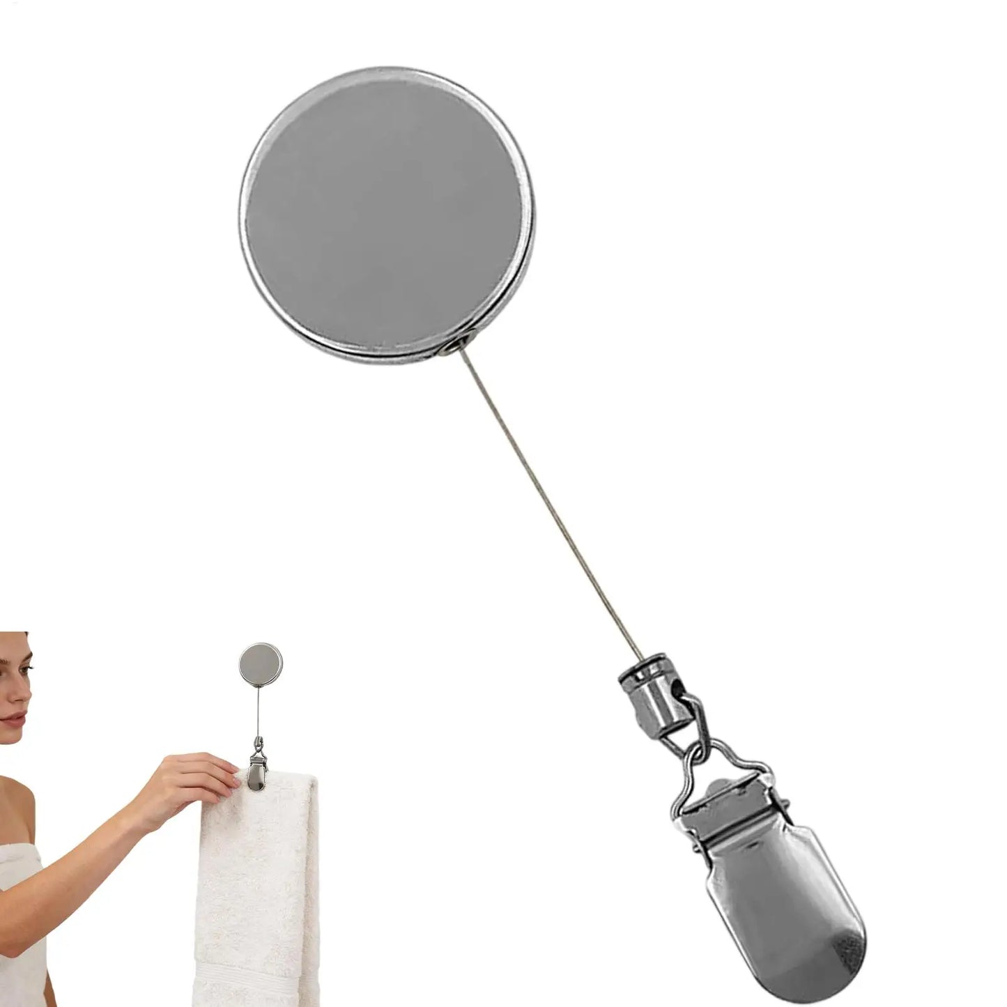 Retractable Towel Clip | Self-Adhesive Wall-Mounted Hook Holder