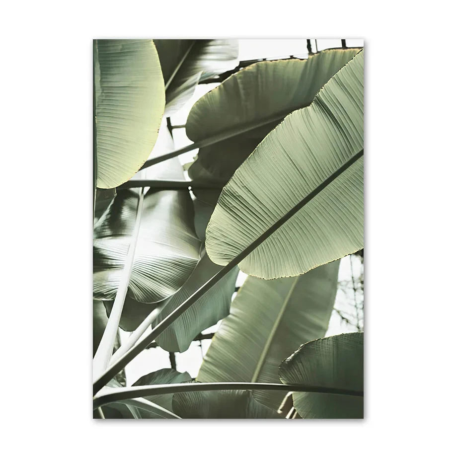 1pc frameless Canvas Painting Simple Wall Art Nature Green Leaf Landscape Poster Oil Painting Posters Prints Home Bedroom Liv Peaceful Pleasures Health and Wellness