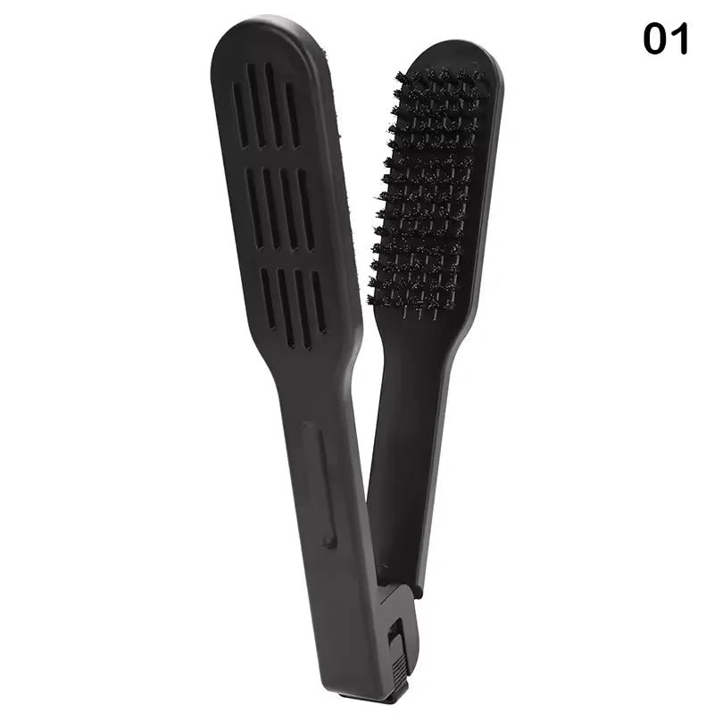 2-in-1 Ceramic Hair Straightener Comb & Styling Brush Hair Styling Brush Peaceful Pleasures Health and Wellness black