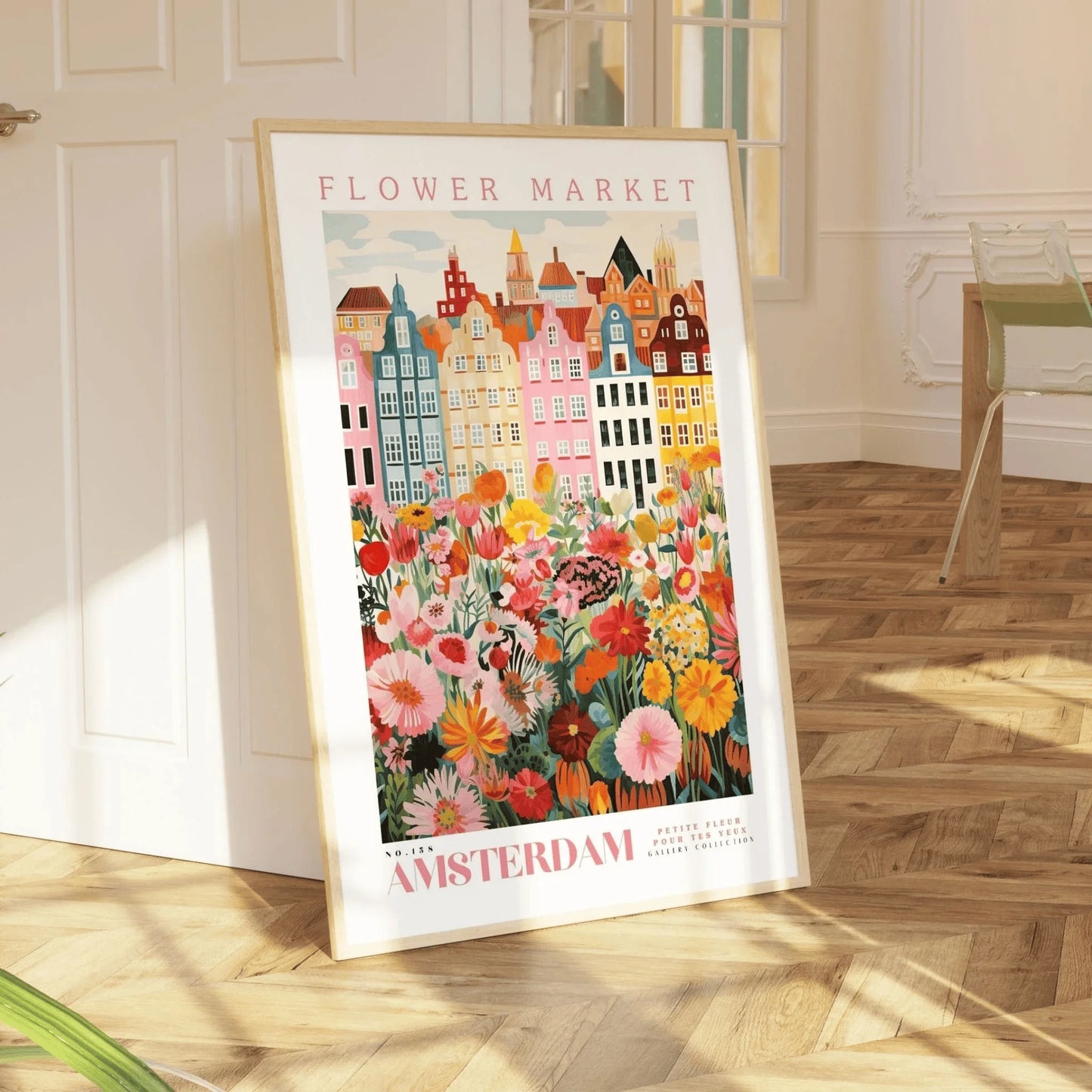 Amsterdam Flower Market Canvas Wall Art | Botanical Boho Print