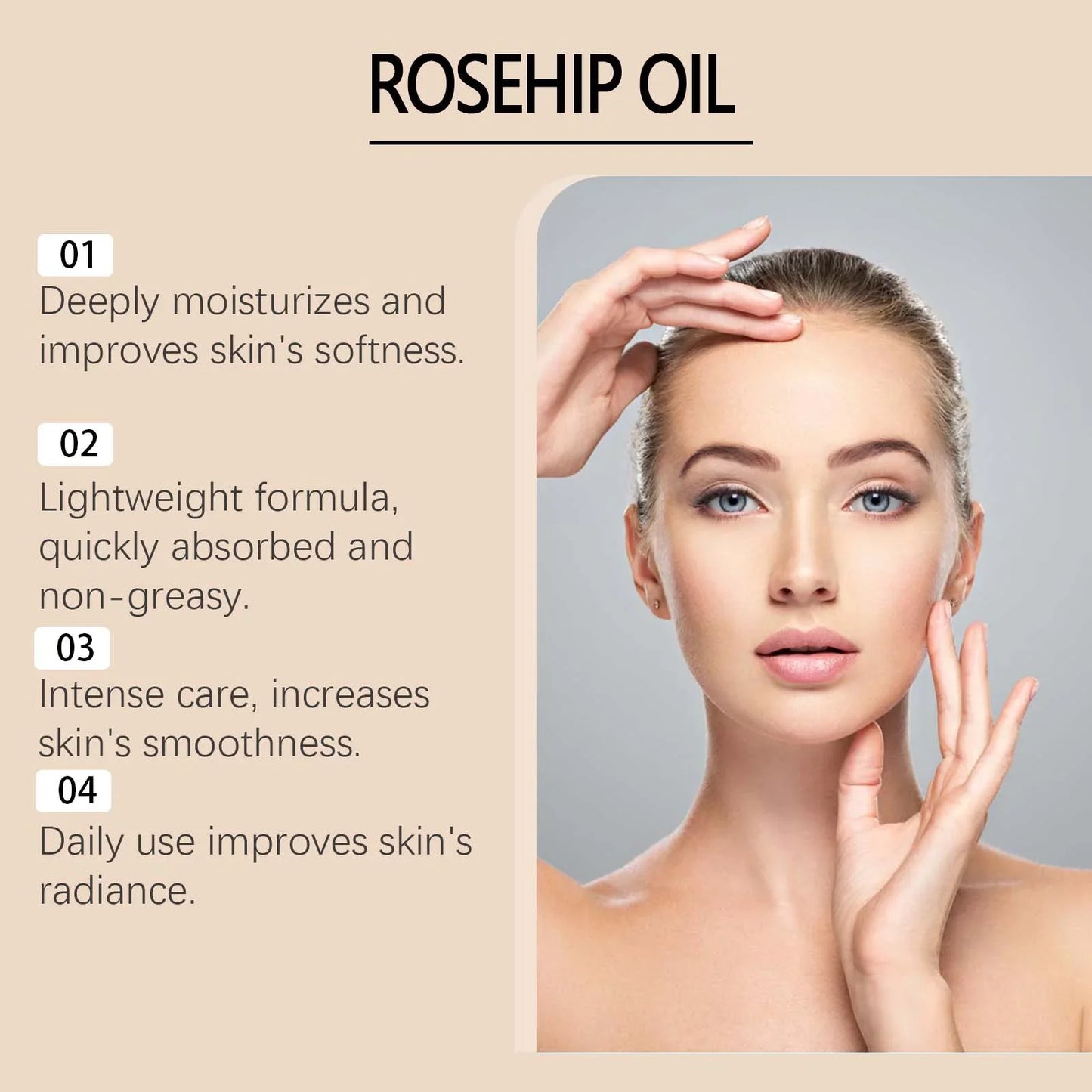 Squalane Rosehip Face Oil – Firming, Anti-Aging & Moisturizing