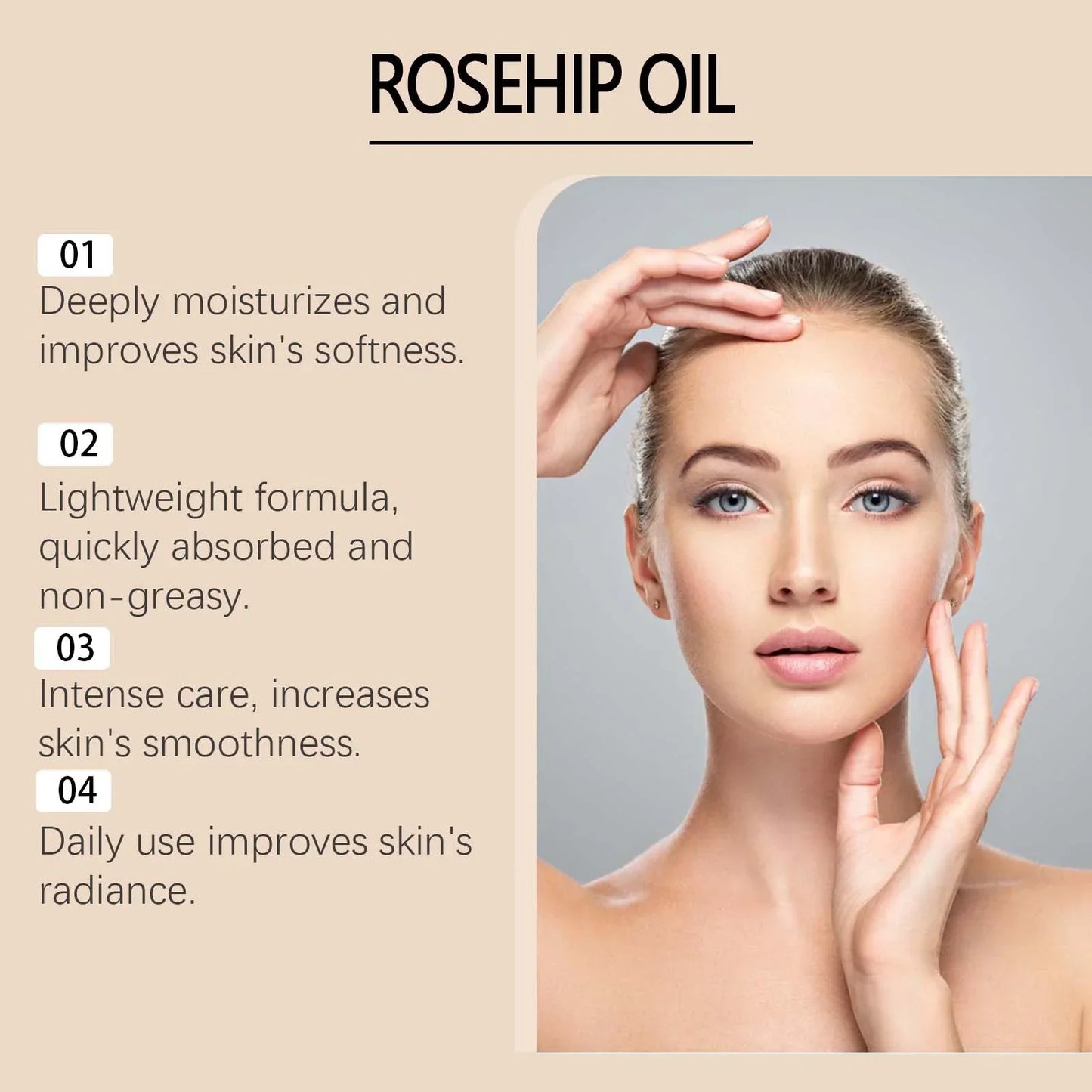 Squalane Rosehip Face Oil – Firming, Fine Lines & Hydration