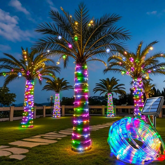 Solar String Lights Outdoor Waterproof LED Rope – 12m/7m Solar String Lights Peaceful Pleasures Health and Wellness color 12m-100leds