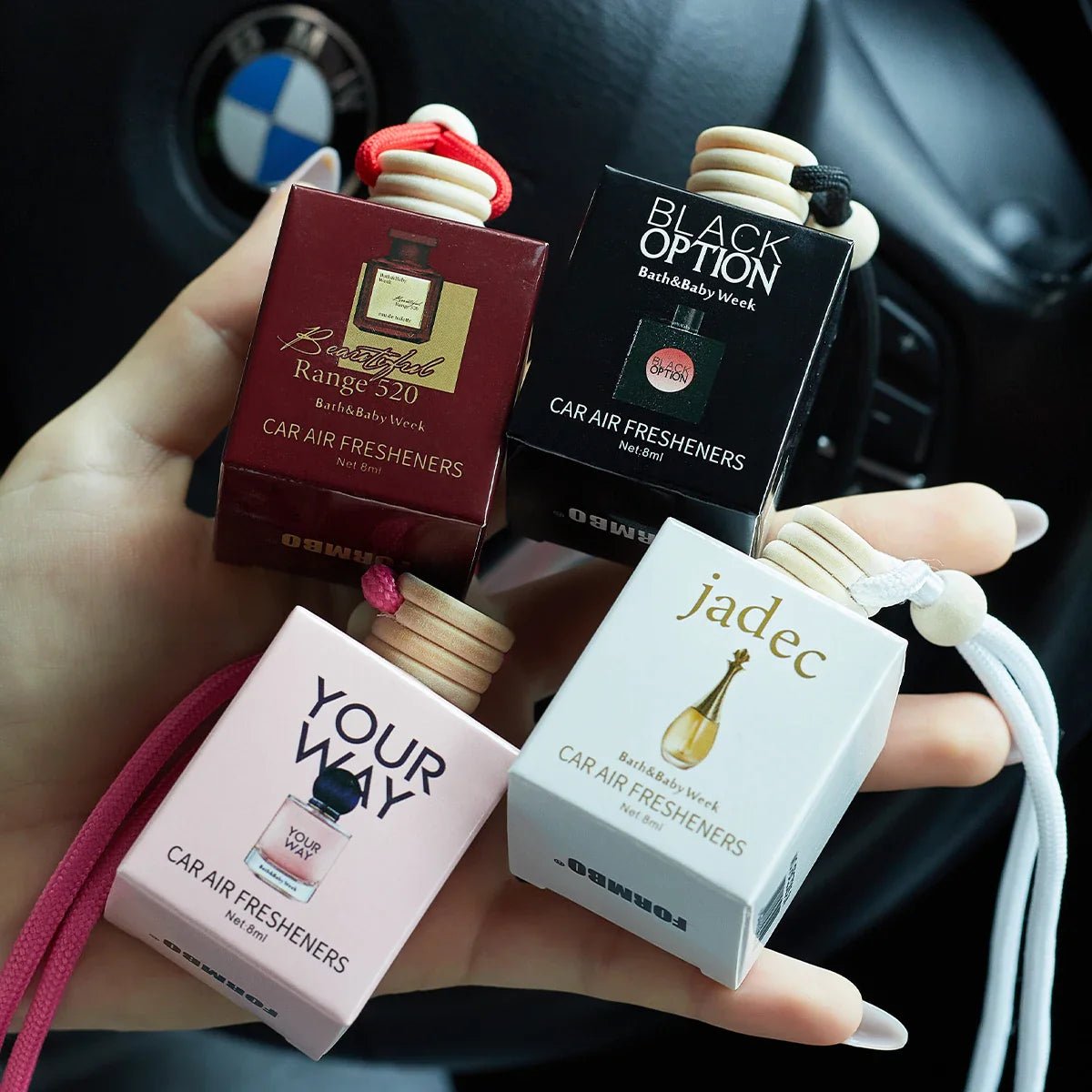 FORMBO 4-Pack Car Air Freshener – Long-Lasting Liquid Scent
