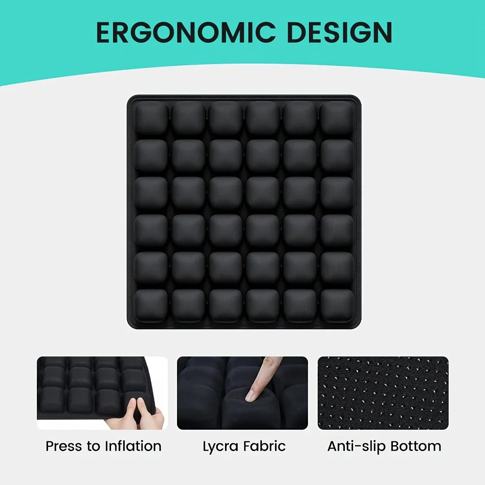 3D Inflatable Air Seat Cushion – Office Chair, Car & Wheelchair