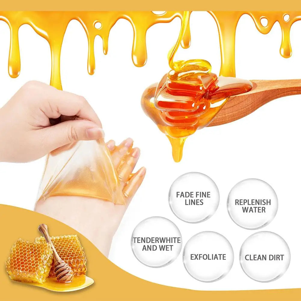 24K Gold Milk Honey Hand Care Masks Soothing Moisturizing Exfoliating Whitening Nourishing Hydrating Gel Hand Mask Peaceful Pleasures Health and Wellness