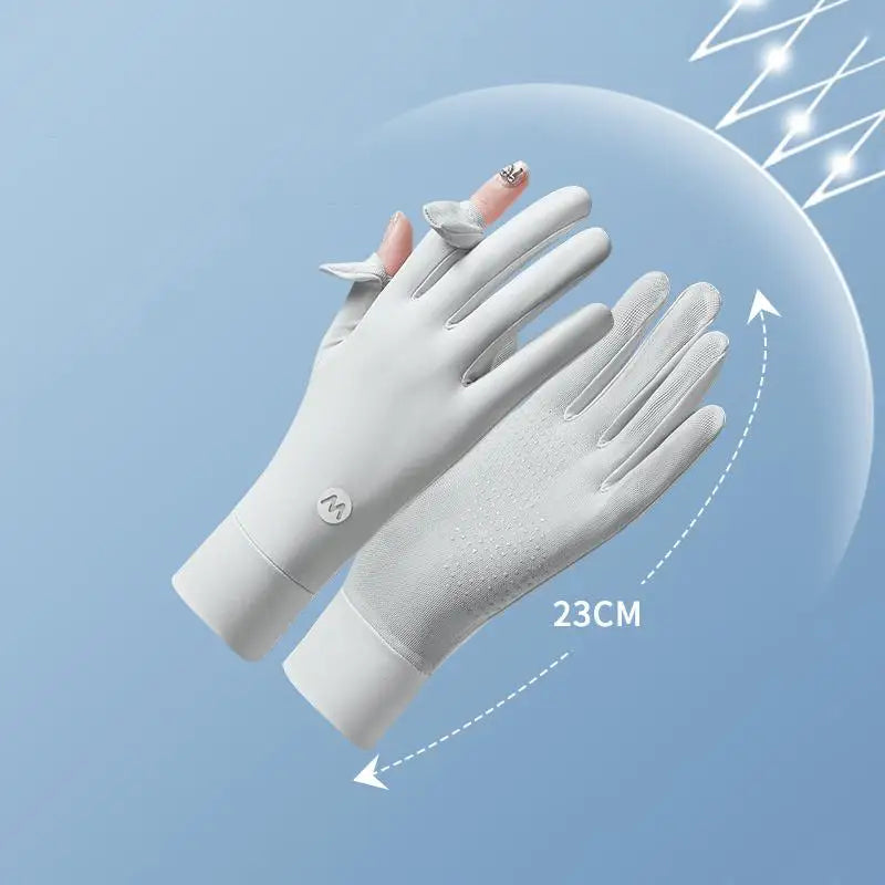 Women's Ice Silk UV Sun Protection Gloves | Lightweight Summer