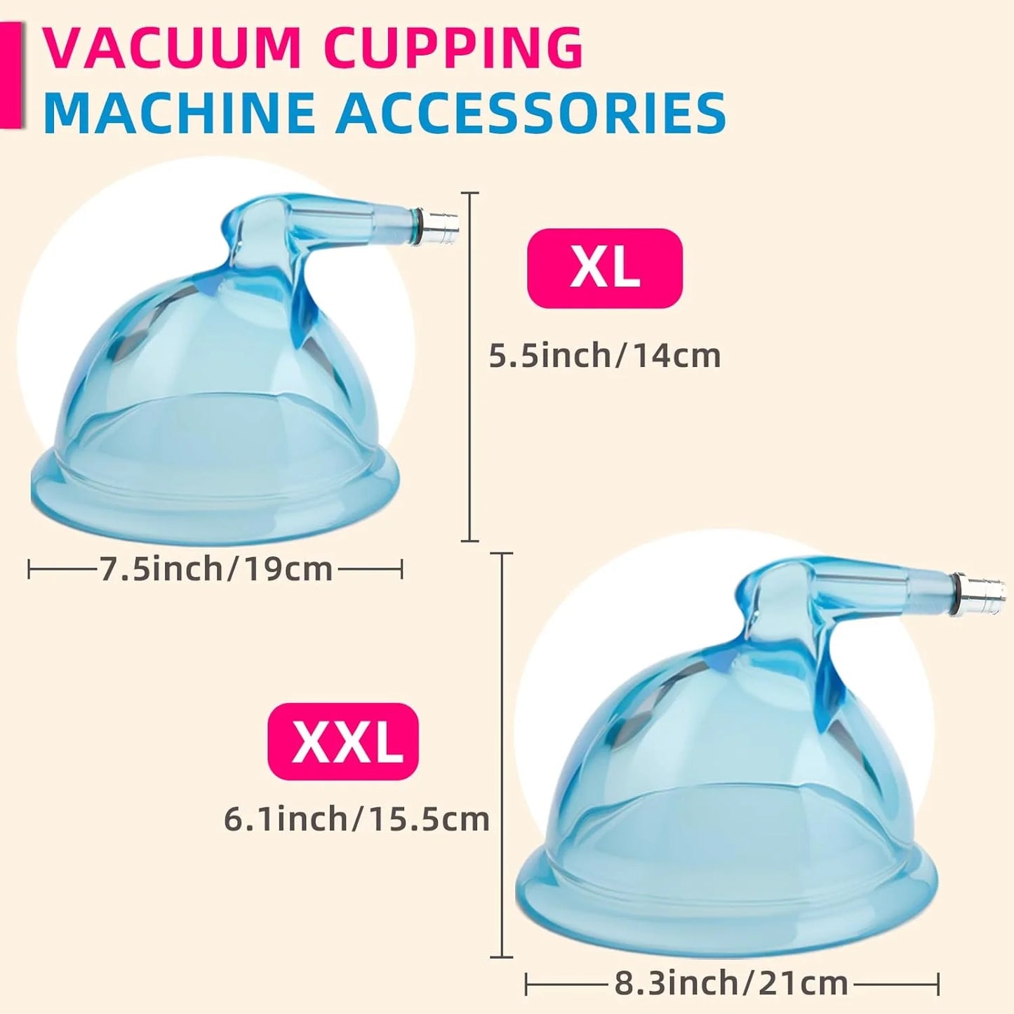 Vacuum Buttocks Lifting Cupping Cups XXL/XL + Y-Shape Hose