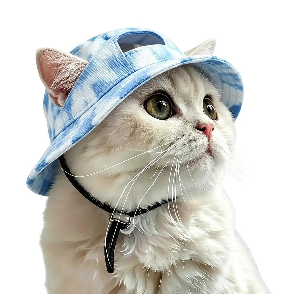 Tie Dye Pet Sun Hat with Ear Holes | Dogs & Cats | Adjustable