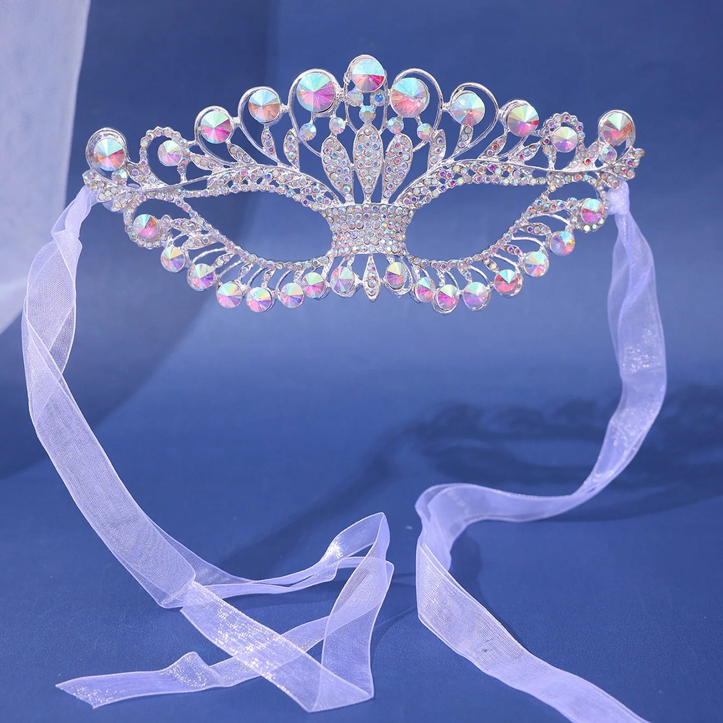 Women Crystal Masquerade Mask Rhinestone Fancy Mask Evening Party Mask for Masquerade Ball Banquet Cosplay Peaceful Pleasures Health and Wellness 1