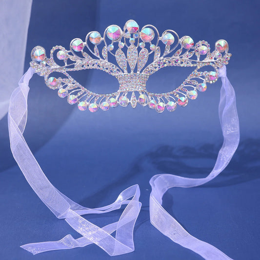 Women Crystal Masquerade Mask Rhinestone Fancy Mask Evening Party Mask for Masquerade Ball Banquet Cosplay Peaceful Pleasures Health and Wellness 1
