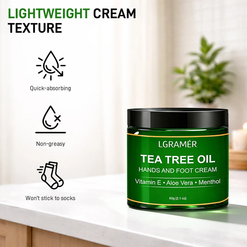 Tea Tree Oil Foot Cream – Heels, Calluses & Dry Skin | LGRAMER