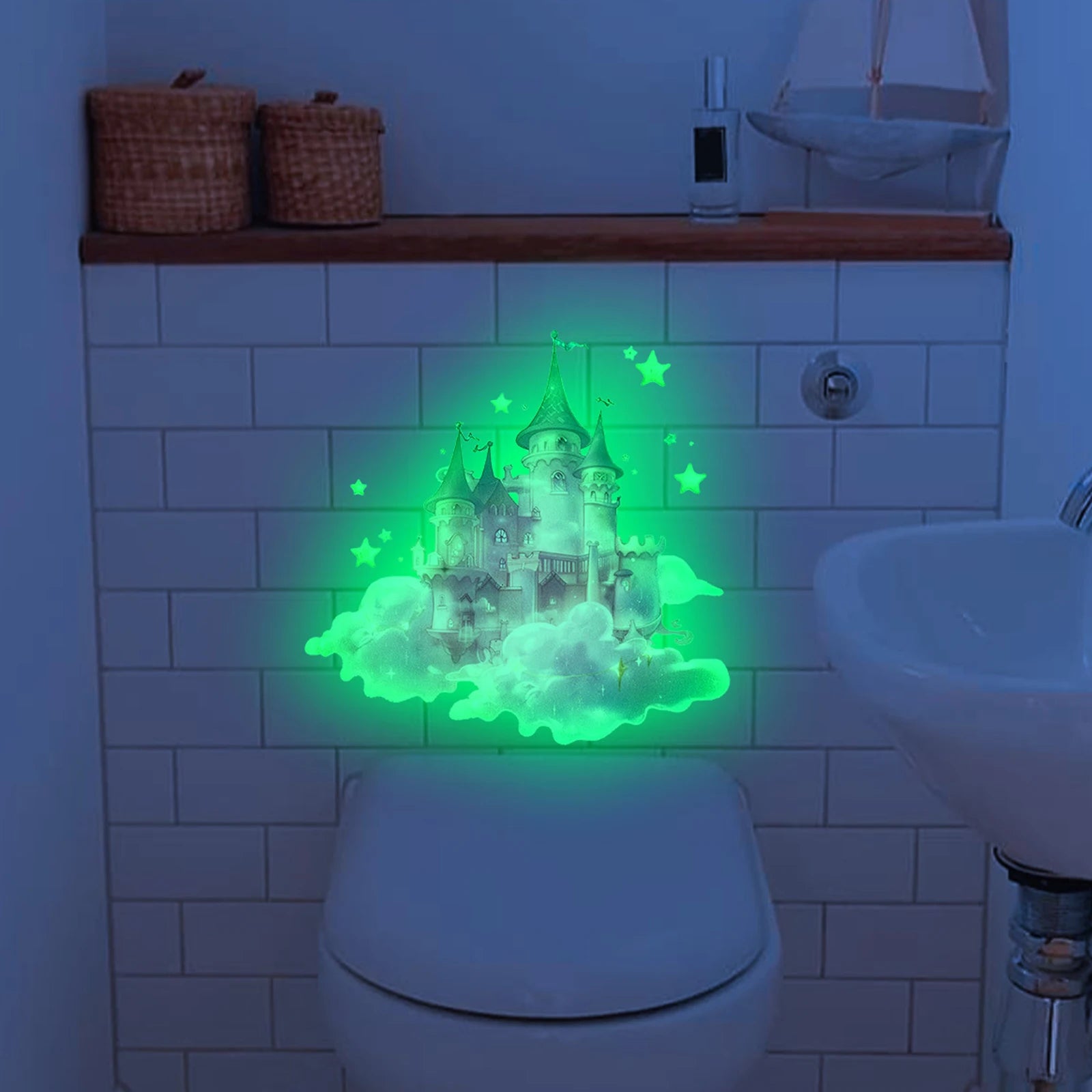 Glow-in-the-Dark Animal Toilet Sticker | Fun Bathroom PVC Decal Bathroom Decal Sticker Peaceful Pleasures Health and Wellness