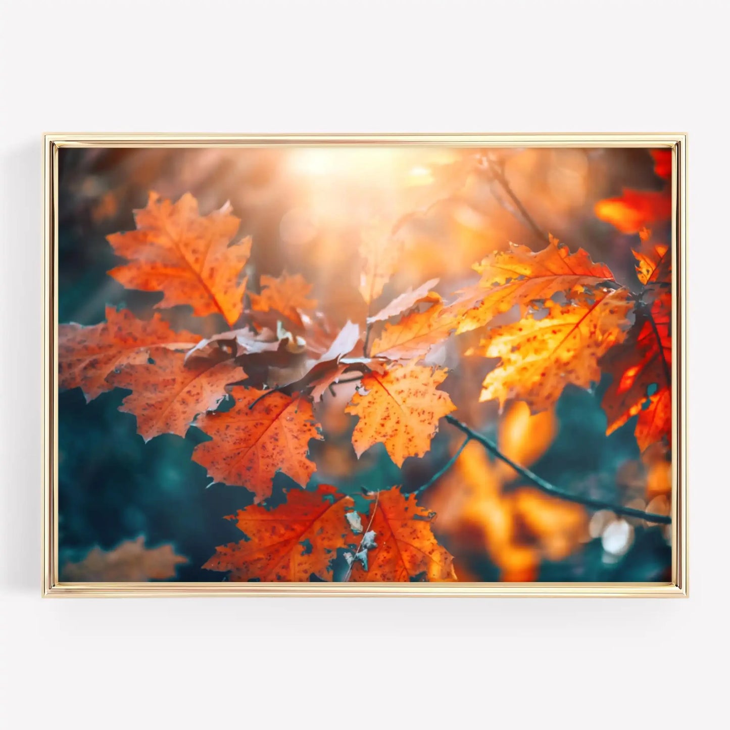 Autumn Forest Path Canvas Print | Golden Leaves Wall Art