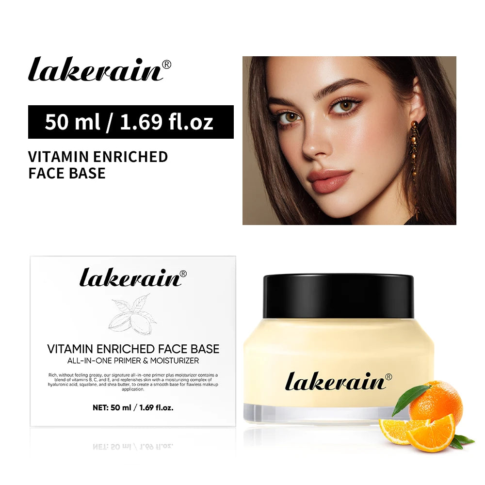 Lakerain Vitamin Enriched Face Base 2in1 Moisturizer And Primer Rich Yet Lightweight For Smooth Makeup Ready Skin Peaceful Pleasures Health and Wellness 50ml