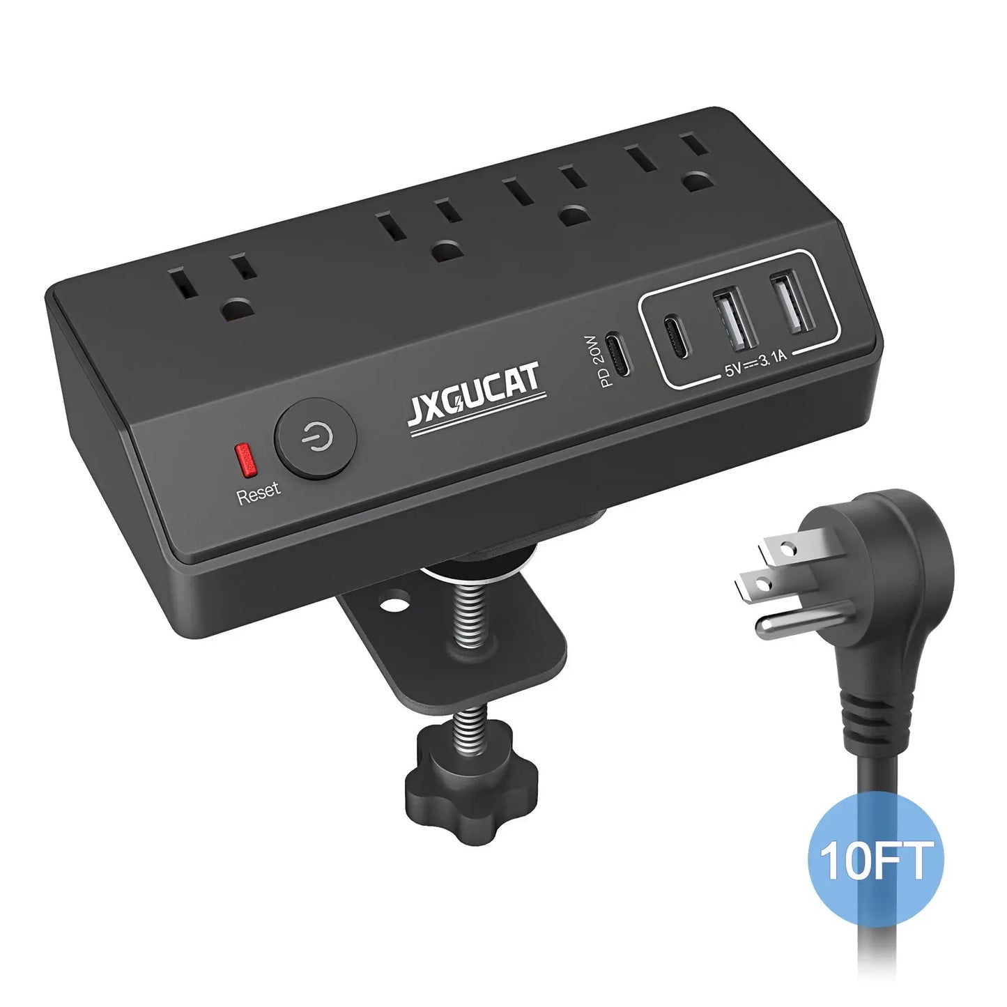 PASSUS 1625W Desk Clip Power Strip with PD20W USB-C Charging Peaceful Pleasures Health and Wellness
