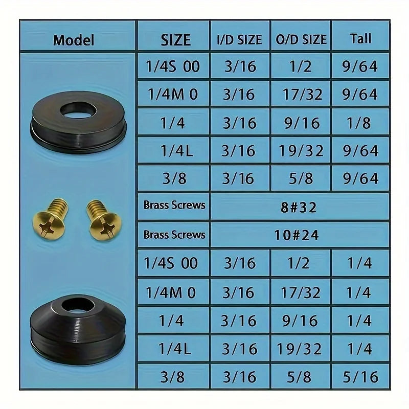 Flat Beveled Faucet Washer Brass Screw Combination Various