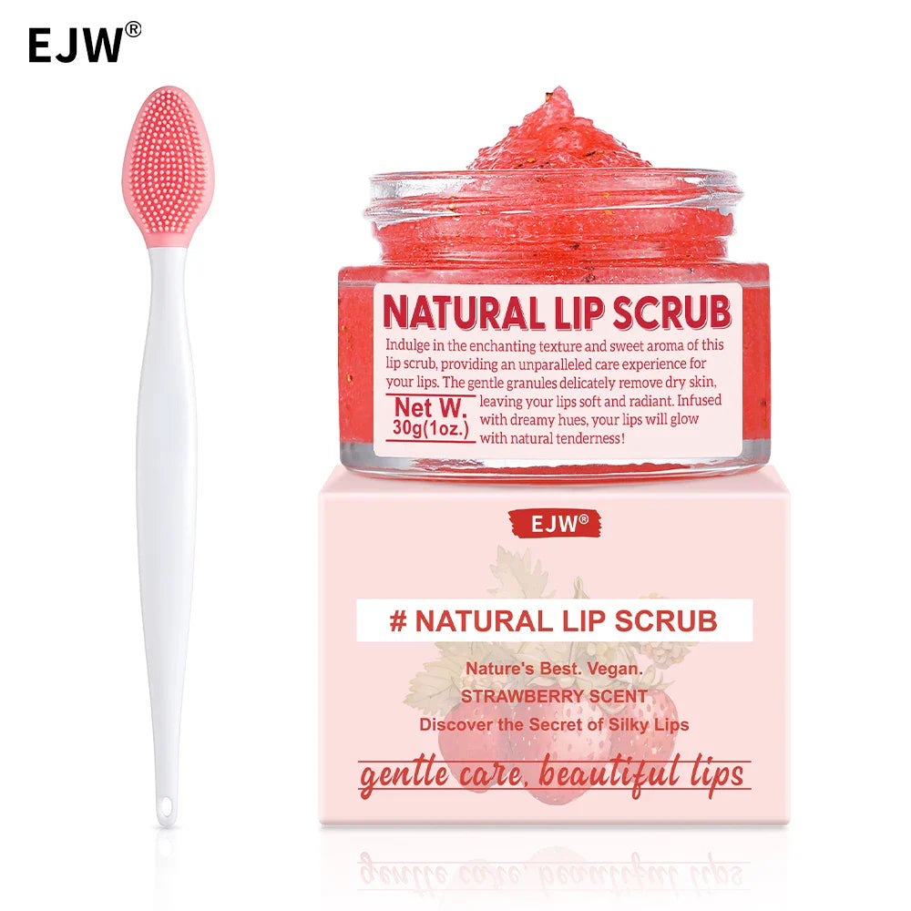 Strawberry Sugar Lip Scrub – Exfoliator & Moisturizer for Dry Lips