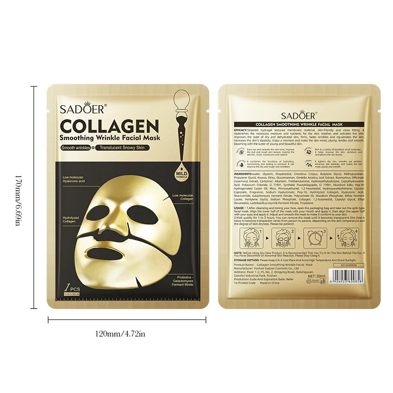 SADOER Golden Collagen Face Mask – Anti-Aging & Moisturizing