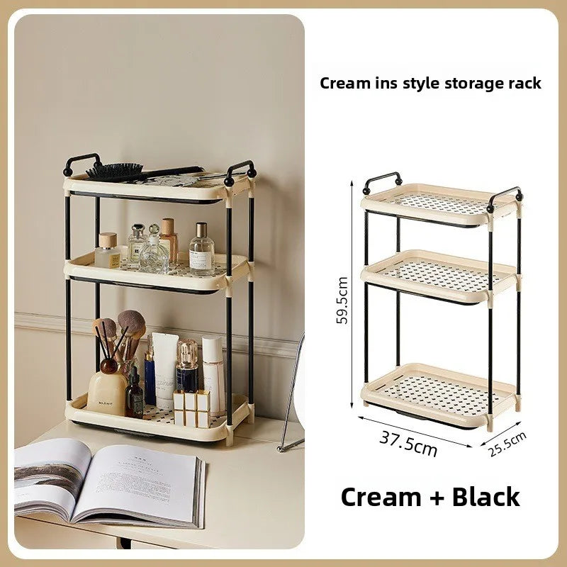 Cup Holder Organizer Desktop Water Cup Storage Rack Cream Style Kitchen Shelf Peaceful Pleasures Health and Wellness Black 3 Layer High