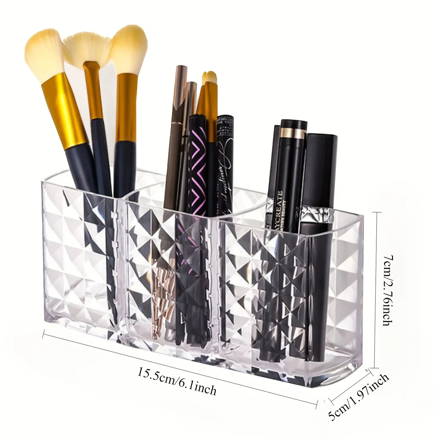 Acrylic Makeup Brush Holder & Desk Organizer – Set of 2