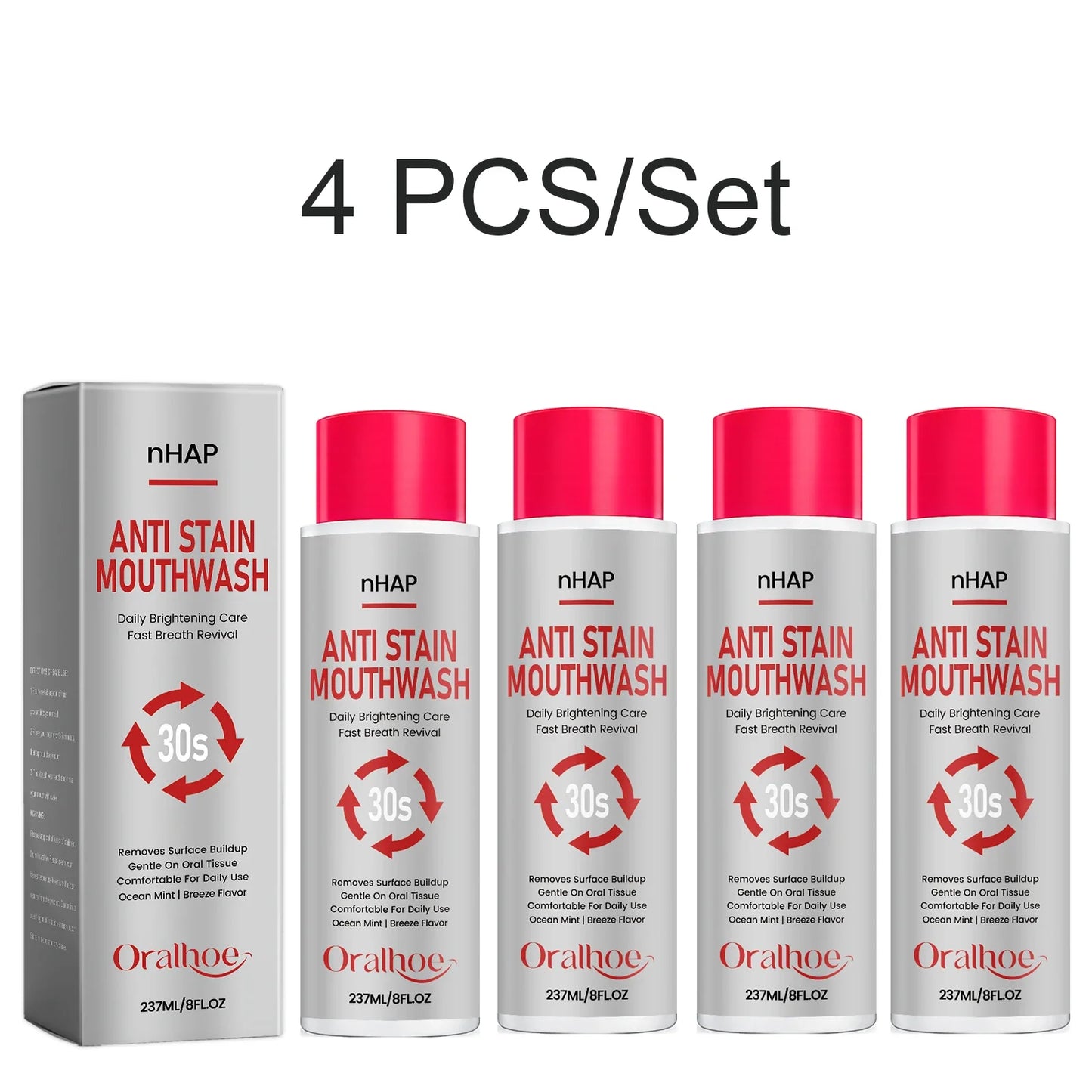 nHAP Whitening Mouthwash – Anti-Stain & Fresh Breath 237ml